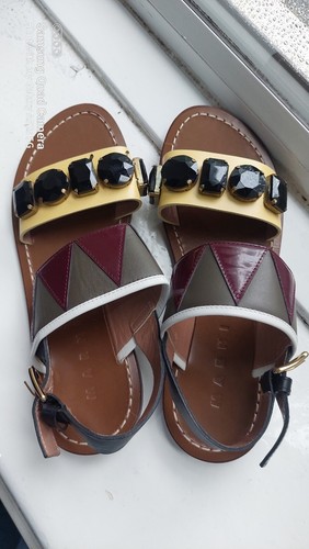Marni brown leather crystal - brown,