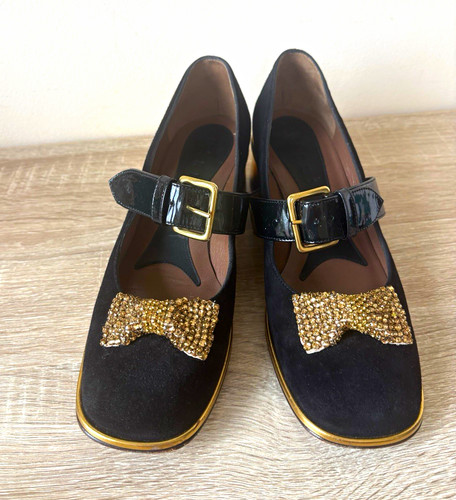 Marni black suede mary - suede, jane