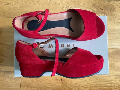 Marni red suede shoes - red, /sandals