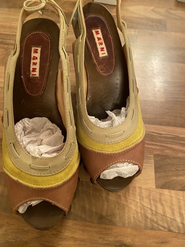 Marni wood platform shoes - wood, 38